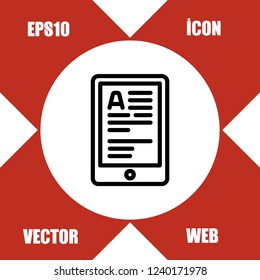 tablet text icon vector