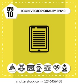 tablet text icon vector