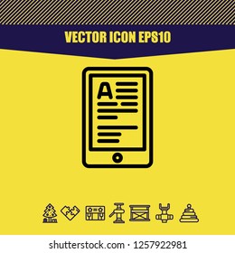 tablet text icon vector