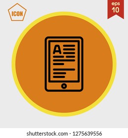 tablet text icon vector
