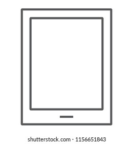 Tablet thin line icon, electronic and computer, device sign, vector graphics, a linear pattern on a white background, eps 10.