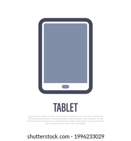 Tablet thin line icon. Gadget. Vector illustration.