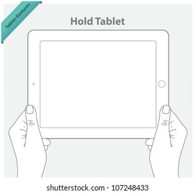 Tablet touch gestures. Hold tablet