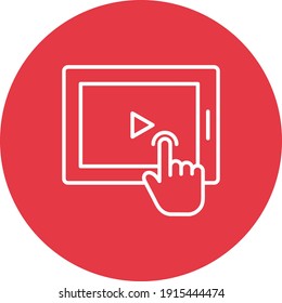 Tablet, touch, video, tap icon vector image. Can also be used for online education. Suitable for use on web apps, mobile apps and print media.