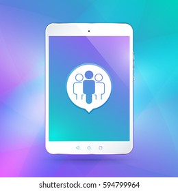 Tablet - touchscreen - people - group icon