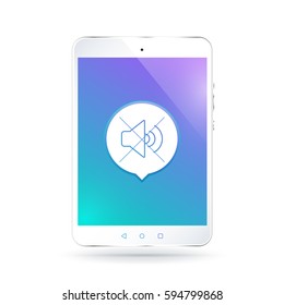 Tablet - touchscreen - speaker - mute icon