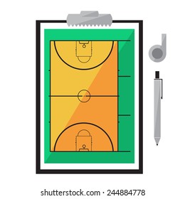 Tablet for Training Basketball. Vector Illustration