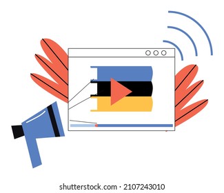 A tablet with a training video on the screen. Online learning concept