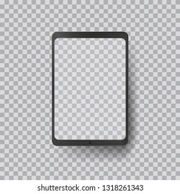 Tablet with transparent screen on transparent background