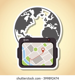 tablet and travel icon design