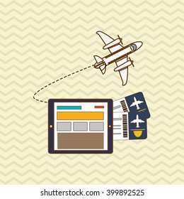 tablet and travel icon design