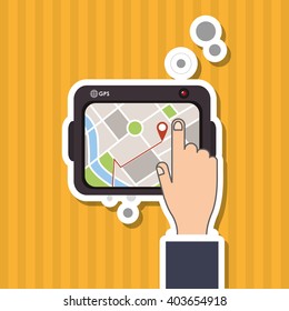 tablet and travel icon design, vector illustration
