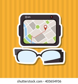tablet and travel icon design, vector illustration