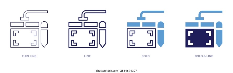 Tablet tricks icon in 4 different styles. Thin Line, Line, Bold, and Bold Line. Duotone style. Editable stroke.
