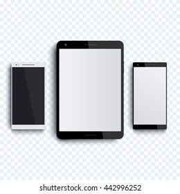 tablet and two smartphones mockup