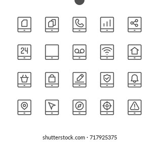 Tablet UI Pixel Perfect Well-crafted Vector Thin Line Icons 48x48 Ready for 24x24 Grid for Web Graphics and Apps with Editable Stroke. Simple Minimal Pictogram Part 3-3