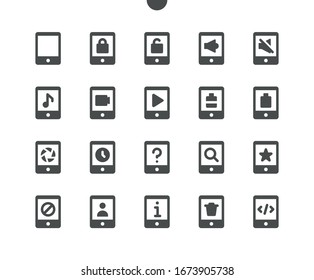 Tablet v1 UI Pixel Perfect Well-crafted Vector Solid Icons 48x48 Ready for 24x24 Grid for Web Graphics and Apps. Simple Minimal Pictogram
