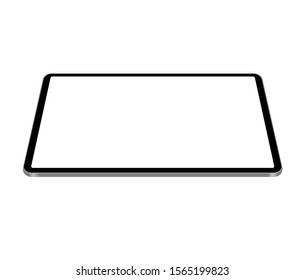 Tablet Vector Drawing. Horizontal Angle View Eps10
