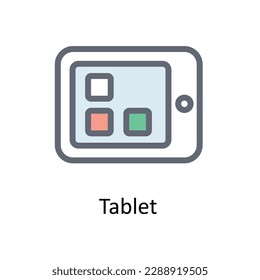 Tablet Vector  Fill outline Icons. Simple stock illustration stock