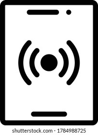 tablet vector glyph flat icon 
