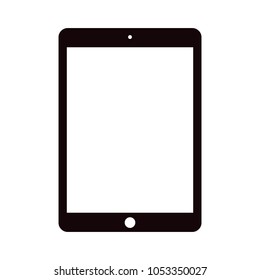 tablet vector icon. tablet black color with blank touch screen isolated on white background.