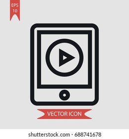 Tablet vector icon, illustration symbol