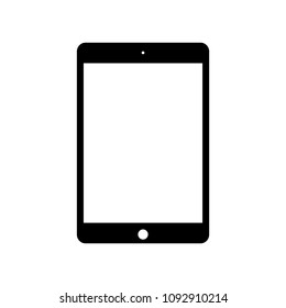 tablet vector icon. tablet in ipad style black color with blank touch screen isolated on white background.

