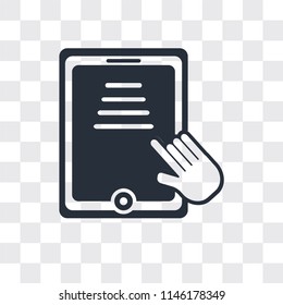 Tablet vector icon isolated on transparent background, Tablet logo concept