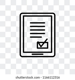 Tablet vector icon isolated on transparent background, Tablet logo concept