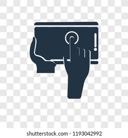 Tablet vector icon isolated on transparent background, Tablet transparency logo concept