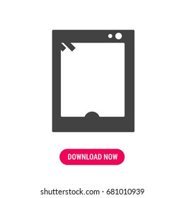 Tablet vector icon, The symbol of tablet device. Simple, modern flat vector illustration for mobile app, website or desktop app