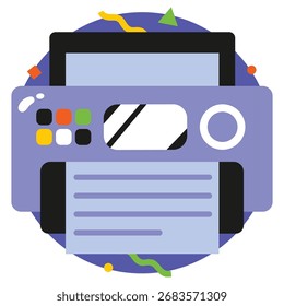 Tablet Vector Illustration. Flat Minimal Design. Editable Illustration for Web, Mobile, Print