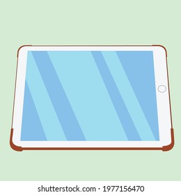 Tablet Vector Illustration Front View with stand