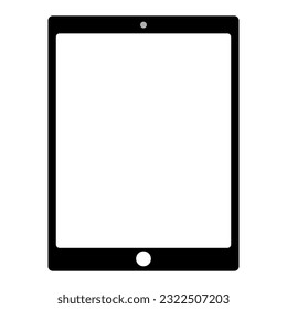 Tablet-Vektorgrafik einzeln auf weißem Hintergrund, handgezeichnet