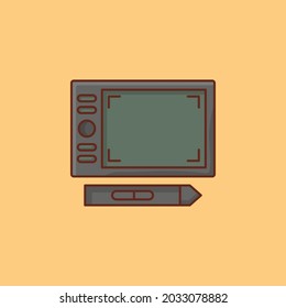 tablet Vector illustration on a transparent background. Premium quality symbols. Vector Line Flat color  icon for concept and graphic design.