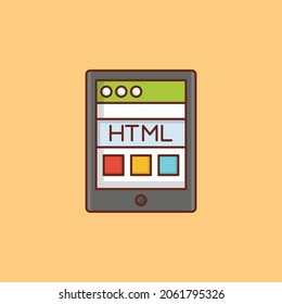 ilustración de Tablet Vector en un fondo transparente. Símbolos de calidad premium. Icono de color plano de línea vectorial para el concepto y el diseño gráfico.