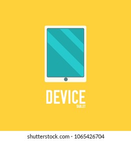 Tablet vector illustration symbol object. Flat icon style concept design