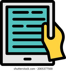 tablet vector line colour icon