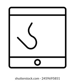 Tablet Vector Line Icon Design
