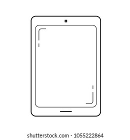 Tablet vector line icon isolated on white background. Digital tablet line icon for infographic, website or app.