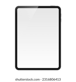 Tablet vector mockup with blank screen. Tablet display template isolated on white background.