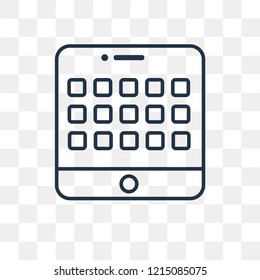 Tablet vector outline icon isolated on transparent background, high quality linear Tablet transparency concept can be used web and mobile