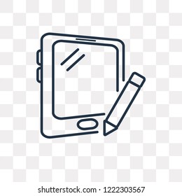 Tablet vector outline icon isolated on transparent background, high quality linear Tablet transparency concept can be used web and mobile