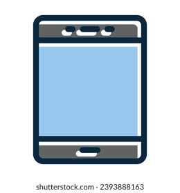 Tablet Vector Thick Line Filled Dark Colors Icons For Personal And Commercial Use.
