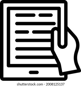 tablet vector thin line icon