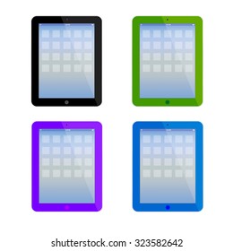 Tablet in vector.Smartphone in vector on a white background.Vector illustration of a smartphone.Tablet logo.