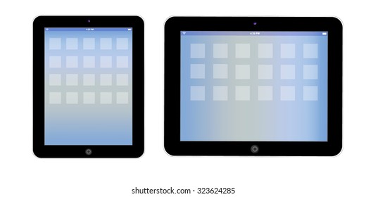 Tablet in vector.Smartphone in vector on a white background.Vector illustration of a smartphone.Tablet logo.