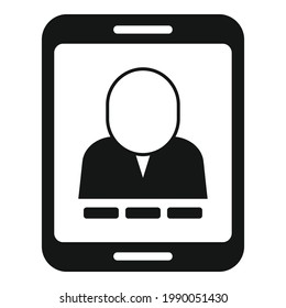 Tablet video call icon. Simple illustration of Tablet video call vector icon for web design isolated on white background