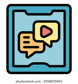 Tablet video game icon outline vector. Gamer console. App digital color flat