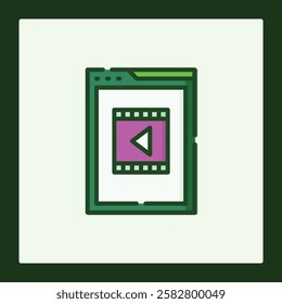 Tablet Video Player Icon: Modern Digital Media Interface